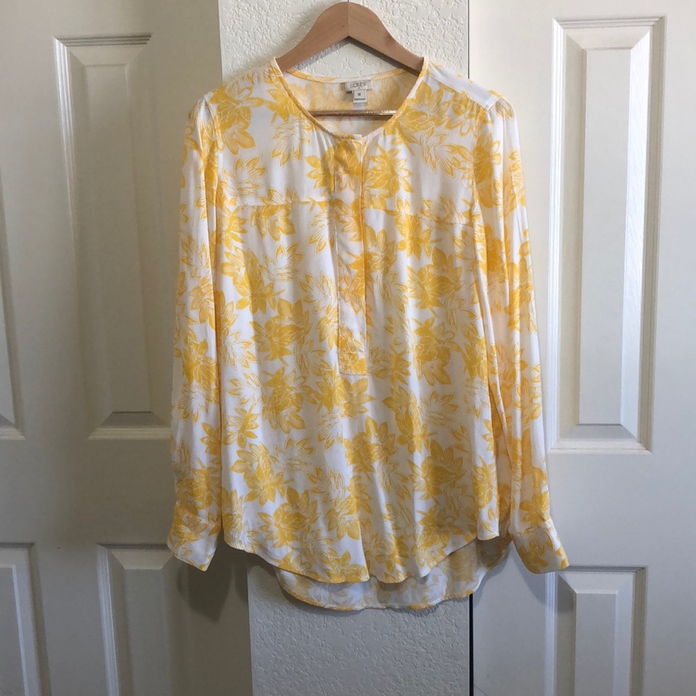 J Crew summer floral blouse